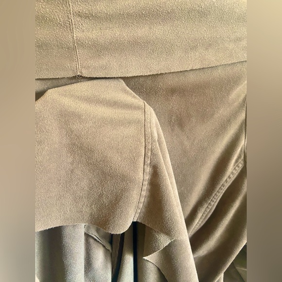 Jules & Leopold Beige Faux Suede Cardigan Blazer Light Jacket Cinch Waist 1X XL - Picture 10 of 13